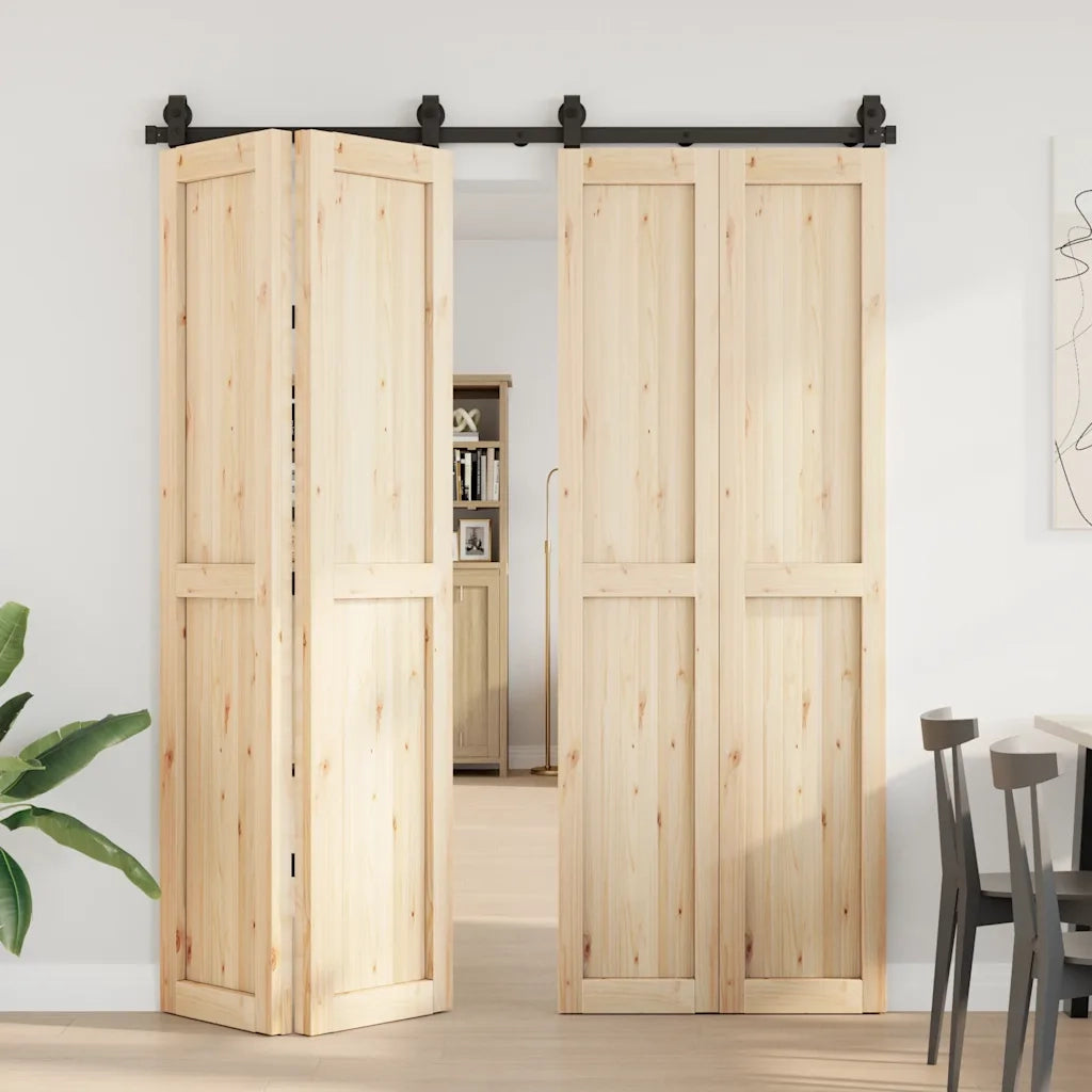 Kit di Binari per Porte Scorrevoli 183 cm Acciaio Nero CFW5421159