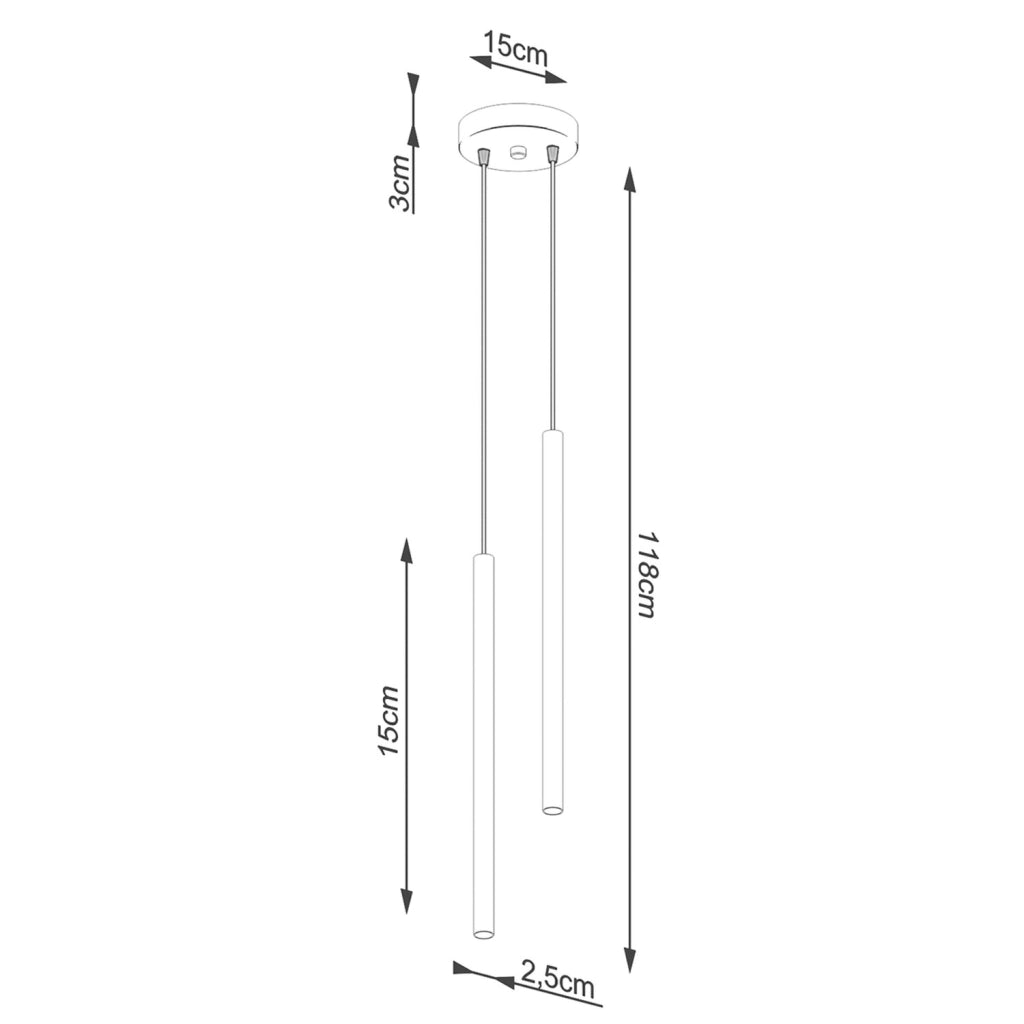 Lampada sospesa bianca 2 tubi 2xG9 Velino Pure Lume