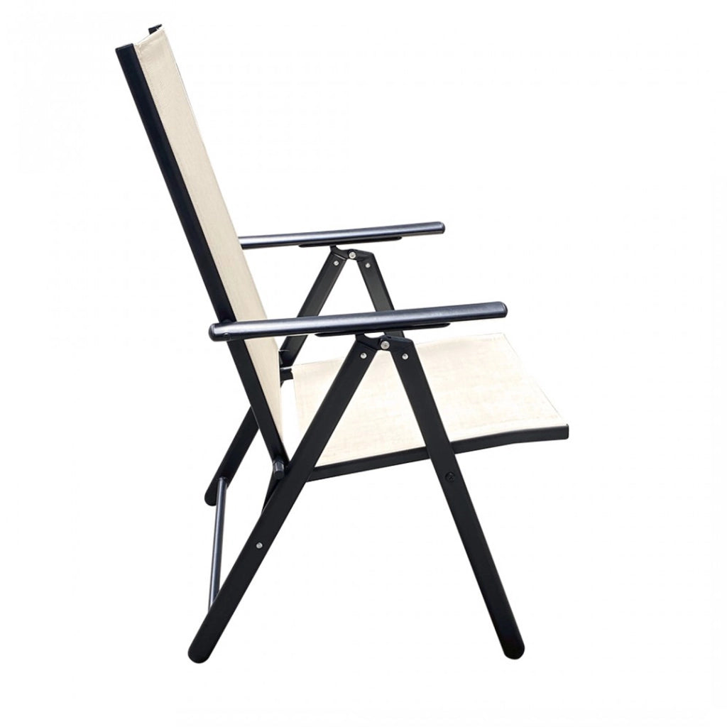 Marvin 2 Sdraio Da Giardino Pieghevoli Sedie Con Schienale Reclinabile Regolabile In 7 Posizioni Esterno Con Bracc Beige