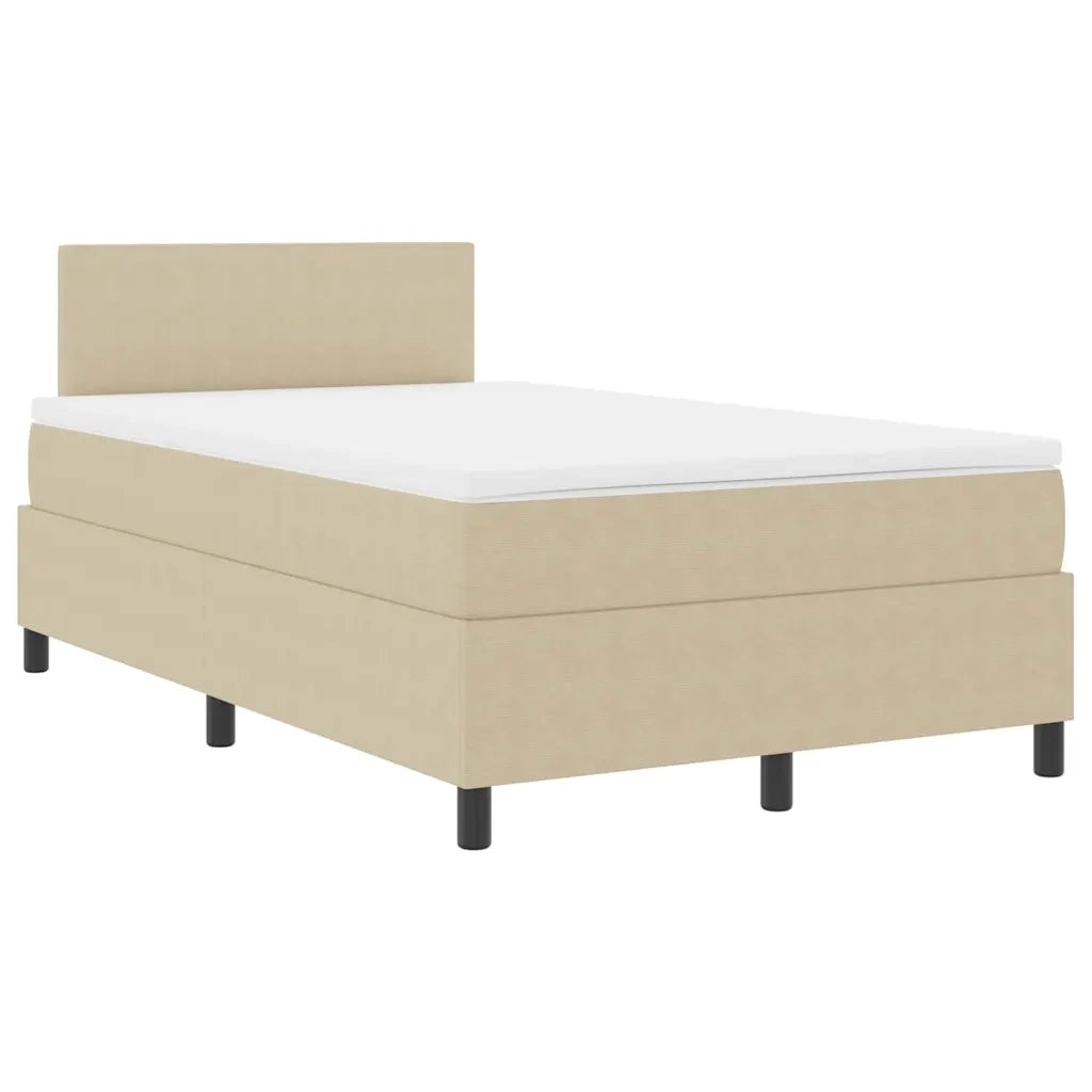 Letto a molle con testiera Grigio chiaro e bianco 120 x 190 cm 3337506
