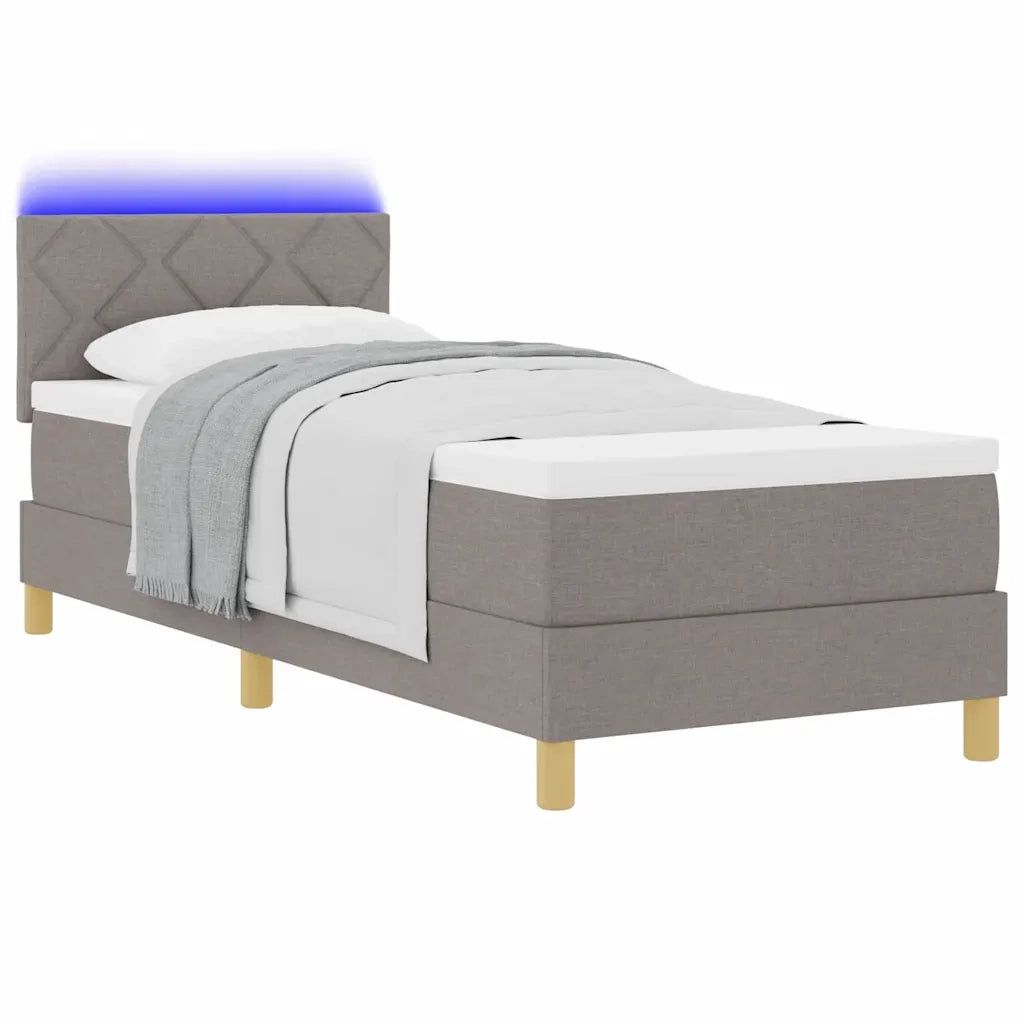 Letto a Sorgente LED con materasso Talpa 80 x 200 cm Tessuto