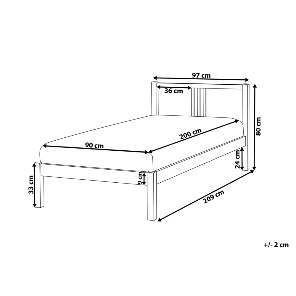 Letto in Legno di pino Chiaro con Rete a Doghe Stile Classico 90 x 200 cm