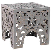 Tavolino in legno bianco fatto a mano 45x45x45h