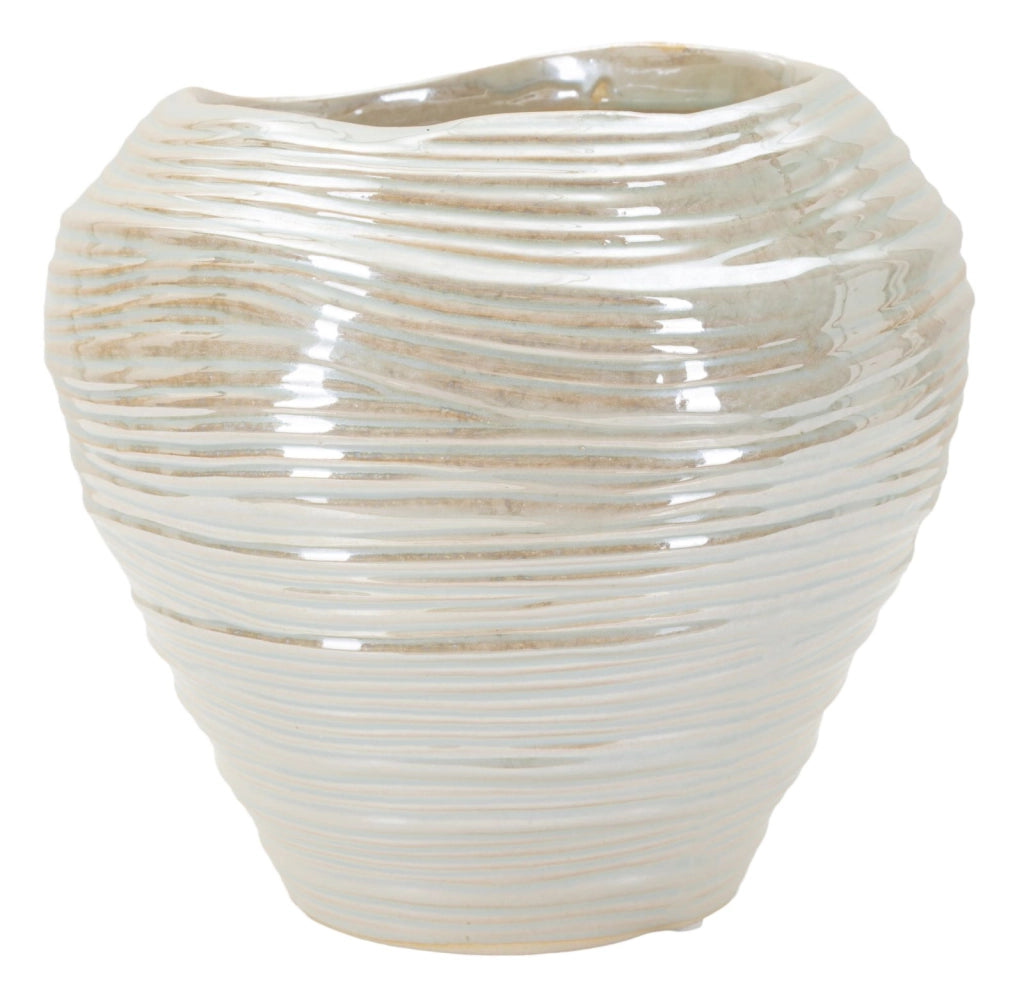 Vaso Perly Round Ø22x20 cm in Ceramica Perla