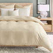 Set di coperte per letto in microfibra con chiusura a cerniera e progetto strofinabile in beige neutro
