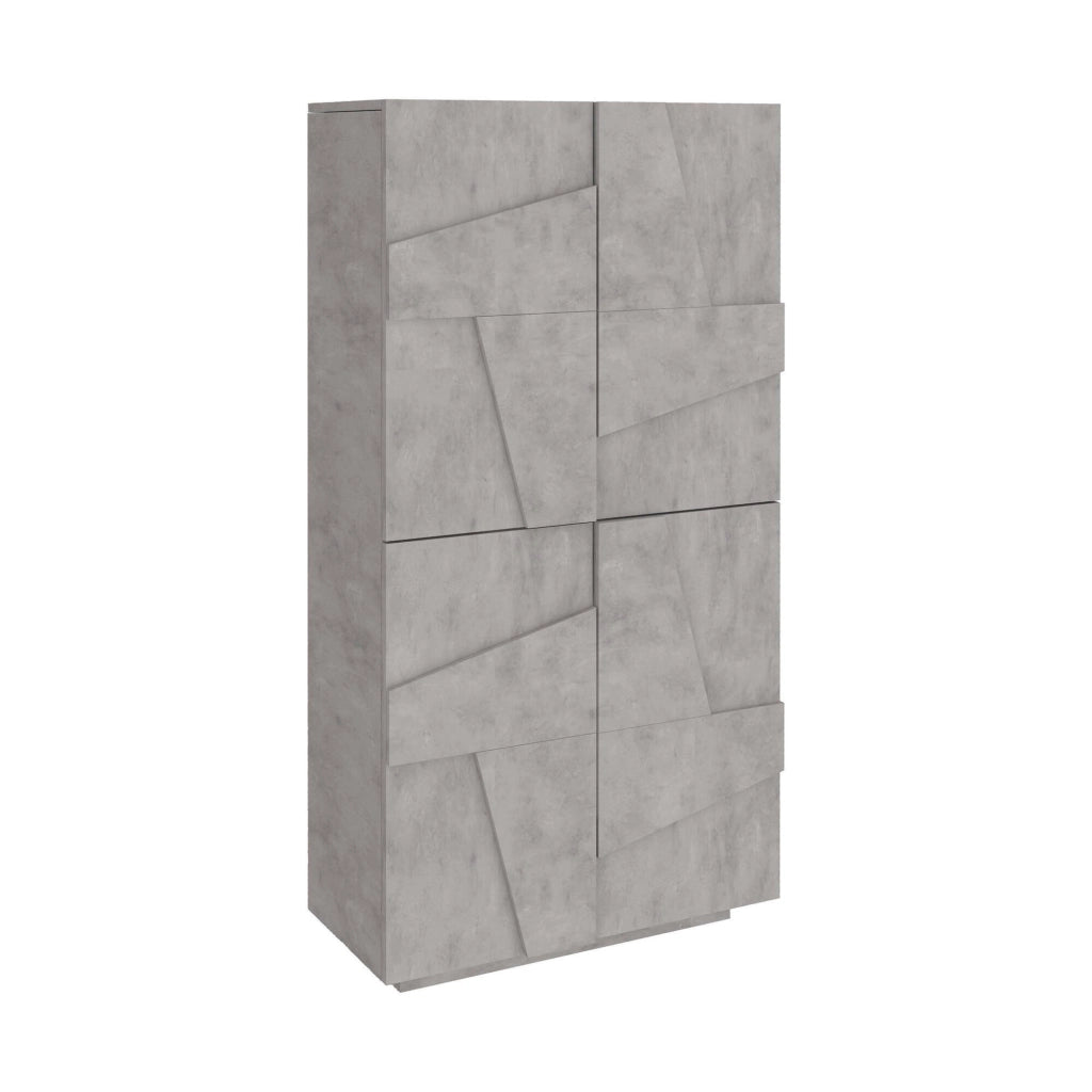 Scarpiera Archibal, Made in Italy, a 4 ante battenti, Portascarpe da ingresso, Mobile multiuso, cm 81x38h167, Grigio Ardesia
