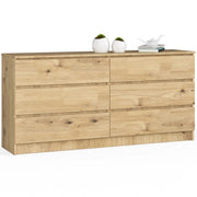 Cassettiera AKORD K160 Quercia Artisan 160 cm 6 cassetti 160x40x77 cm
