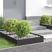 Bordura per Prato 4 pcs 60 x 60 x 20 cm Acciaio Nero 8008904