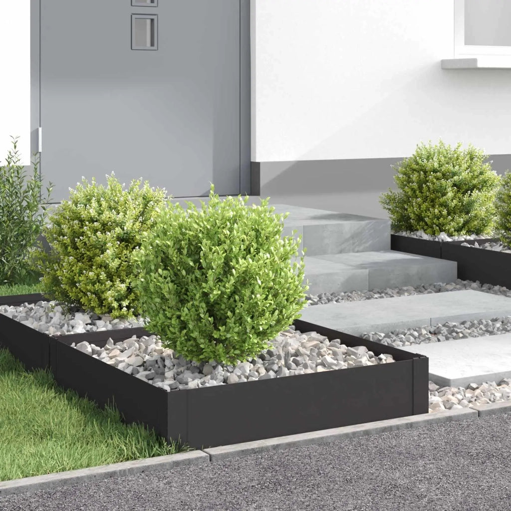 Bordura per Prato 4 pcs 60 x 60 x 20 cm Acciaio Nero 8008904