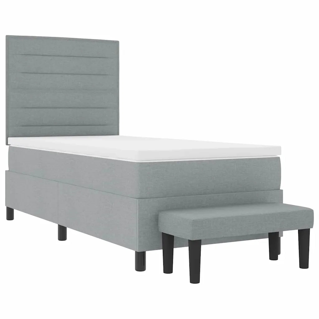 Letto a molle con testiera Grigio chiaro 90 x 200 cm Tessuto 3343960