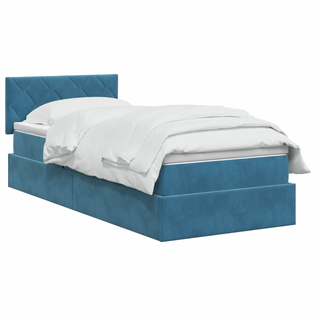 Letto con Contenitore Blu Scuro 100 x 200 cm Velluto 3458851