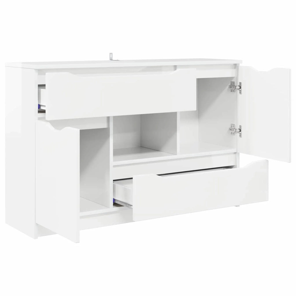 Credenza Bianco Lucido 100 x 30 x 65,6 Legno multistrato 888791