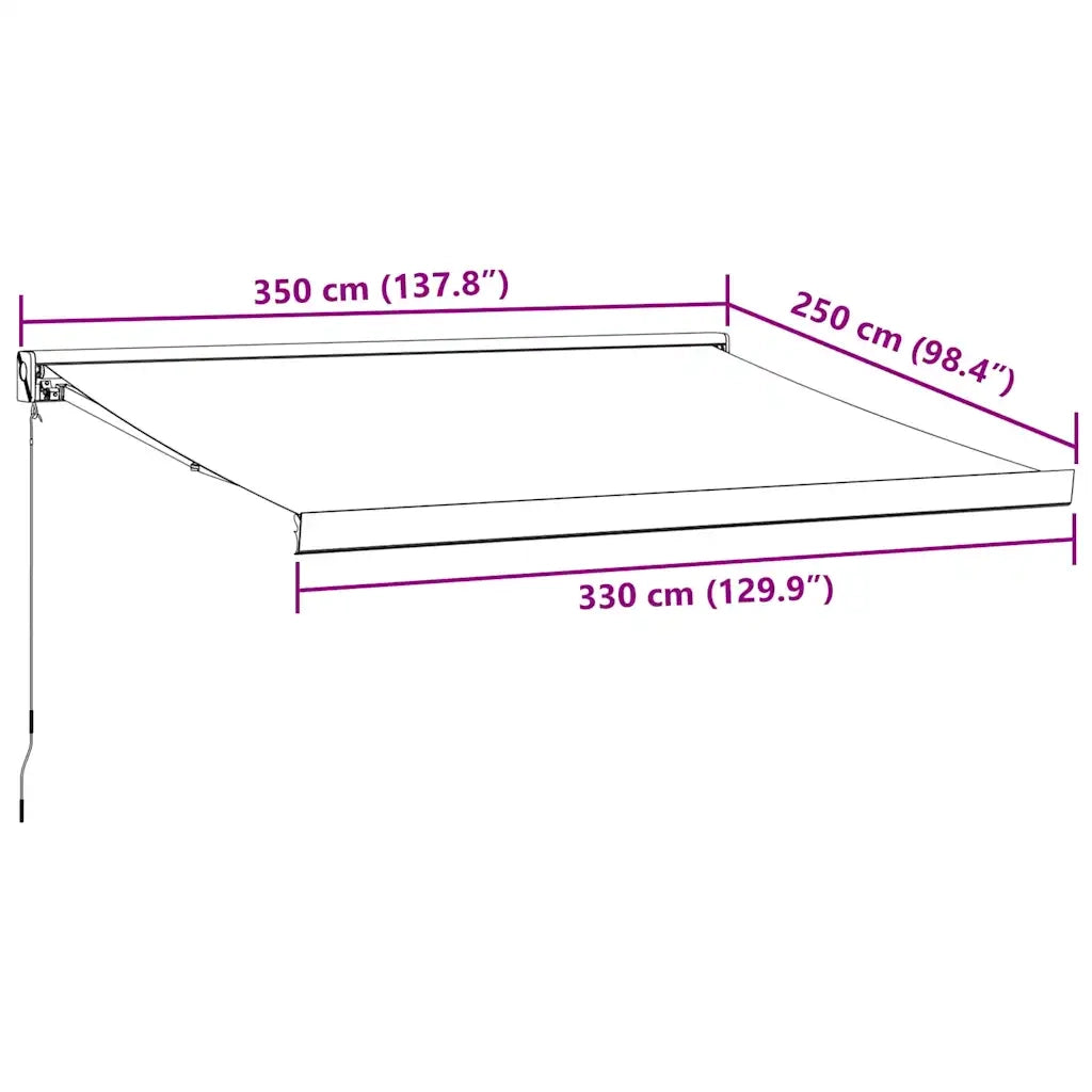 Tenda Sole Retrattile Manuale 350x250 cm Marrone 3215719