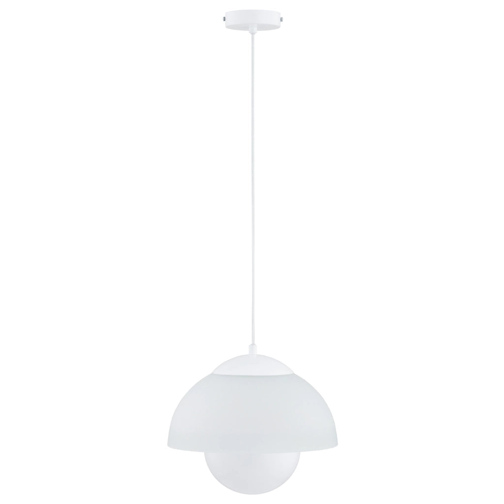 Lampada a sospensione moderna bianco/grigio 1xE27 15W SETNA Alfa