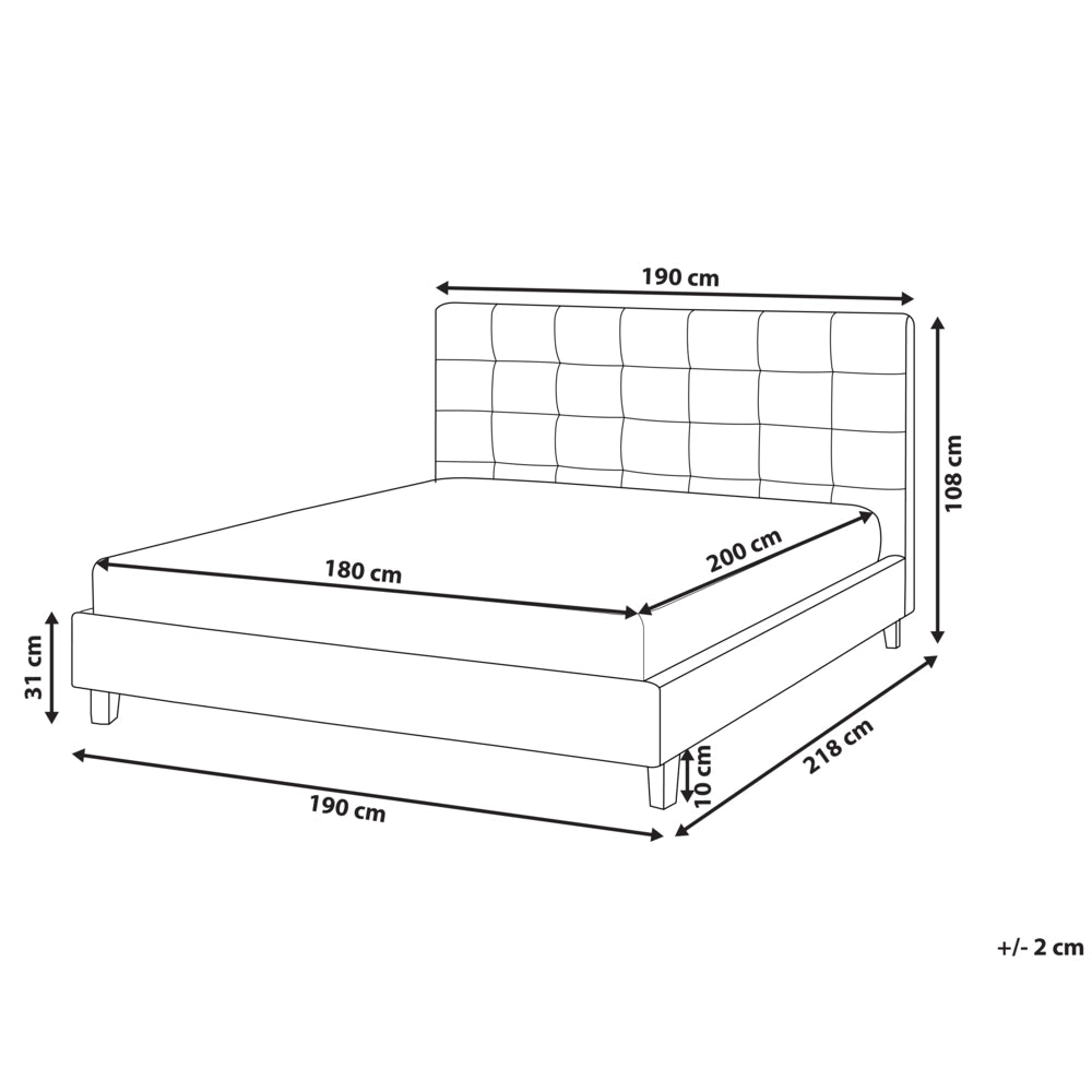 Letto ad acqua in poliestere grigio scuro 180 x 200 cm testiera imbottita camera da letto stile moderno