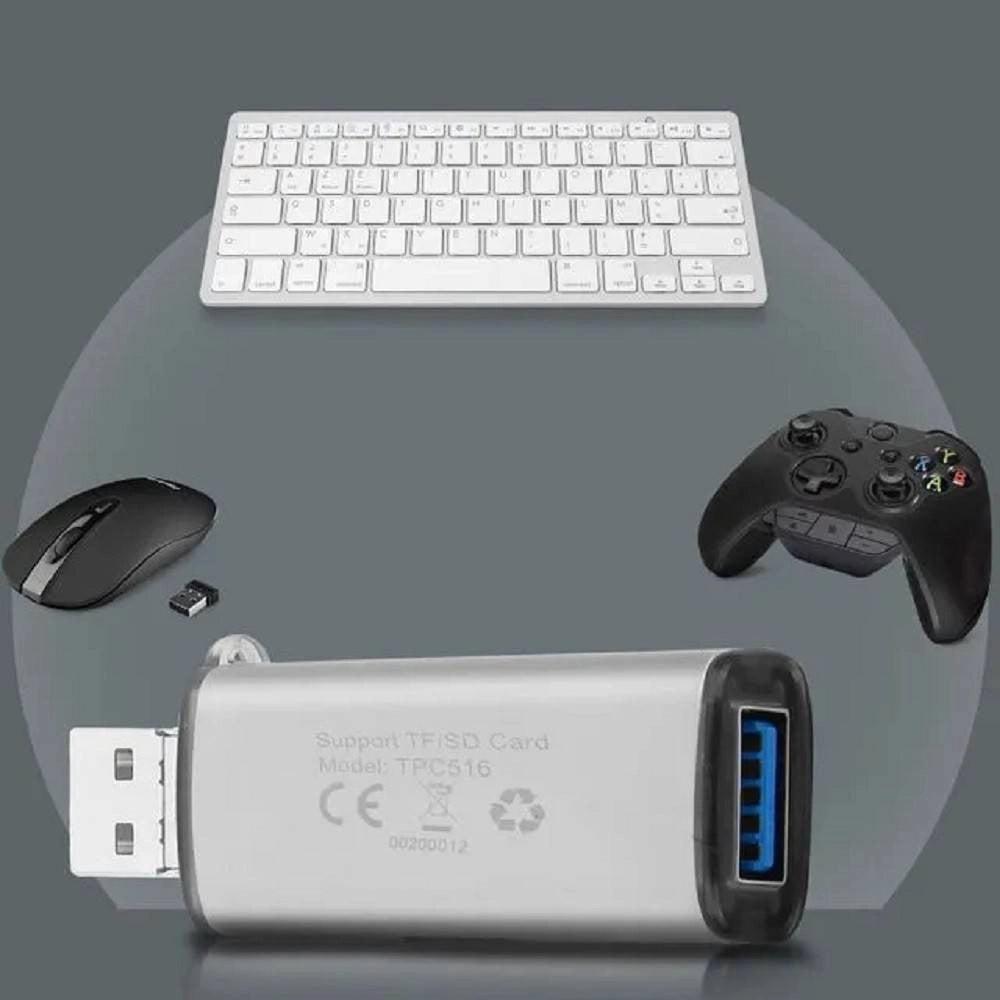 Trade Shop - Lettore Schede Sd/micro-sd Connettore Type-c Funzione Otg Con Usb Femmina Tpc516 -