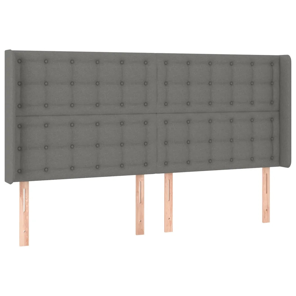 Letto a Molle Materasso e LED Grigio Scuro 160x200cm in Tessuto 3138646