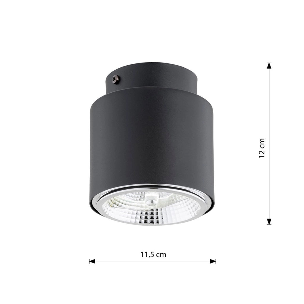 Lampada da soffitto Nano in acciaio nero opaco