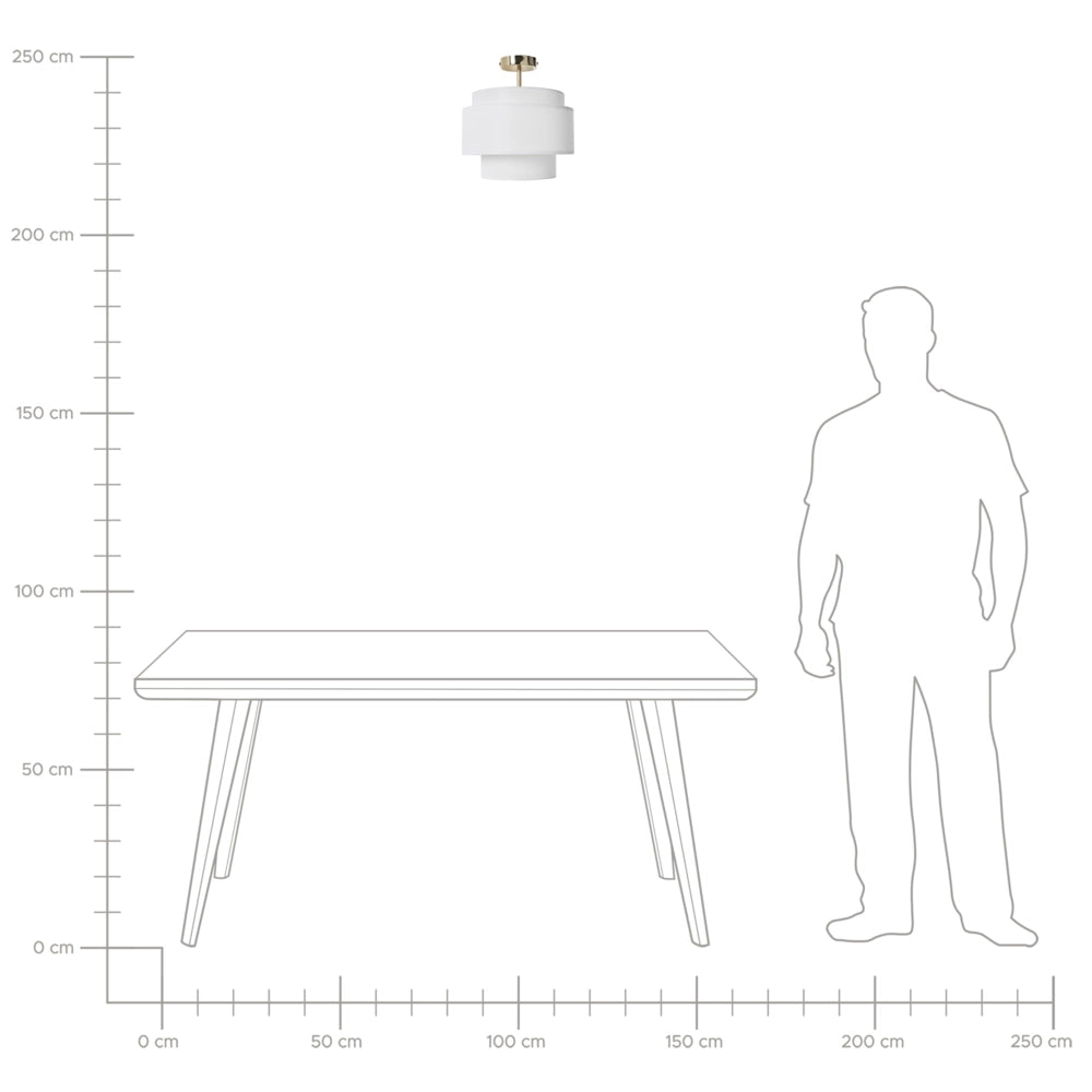 Lampadario con base in metallo bianco sporco e paralume in tessuto a più livelli, stile moderno, per soggiorno e sala da pranzo