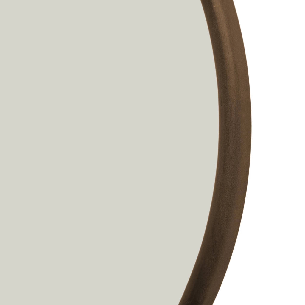 Specchio rotondo in legno di hevea, ø60cm, noce
