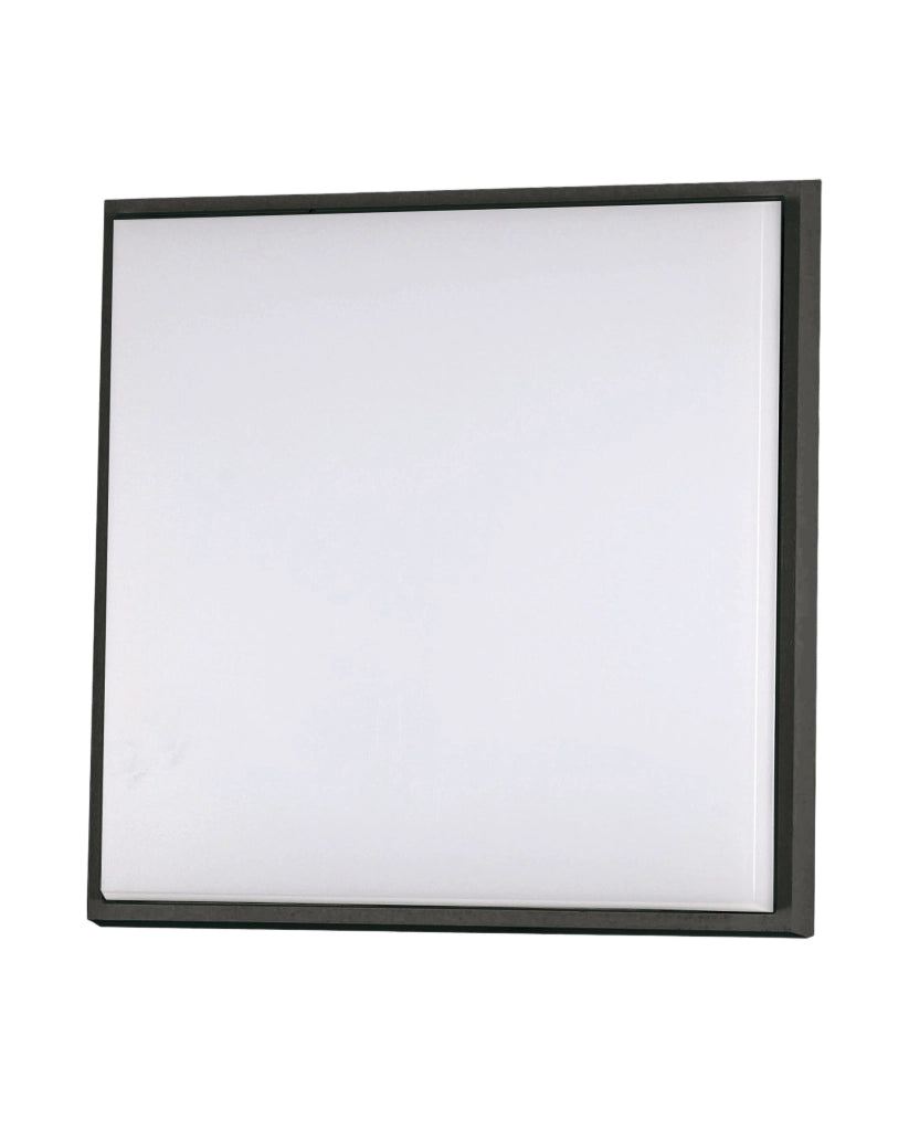 Desdy Plafoniera LED Quadrata 30W 3000K IP54 Struttura in Alluminio e Policarbonato Nero 300x300x50mm Codice Prodotto 3314-65-101
