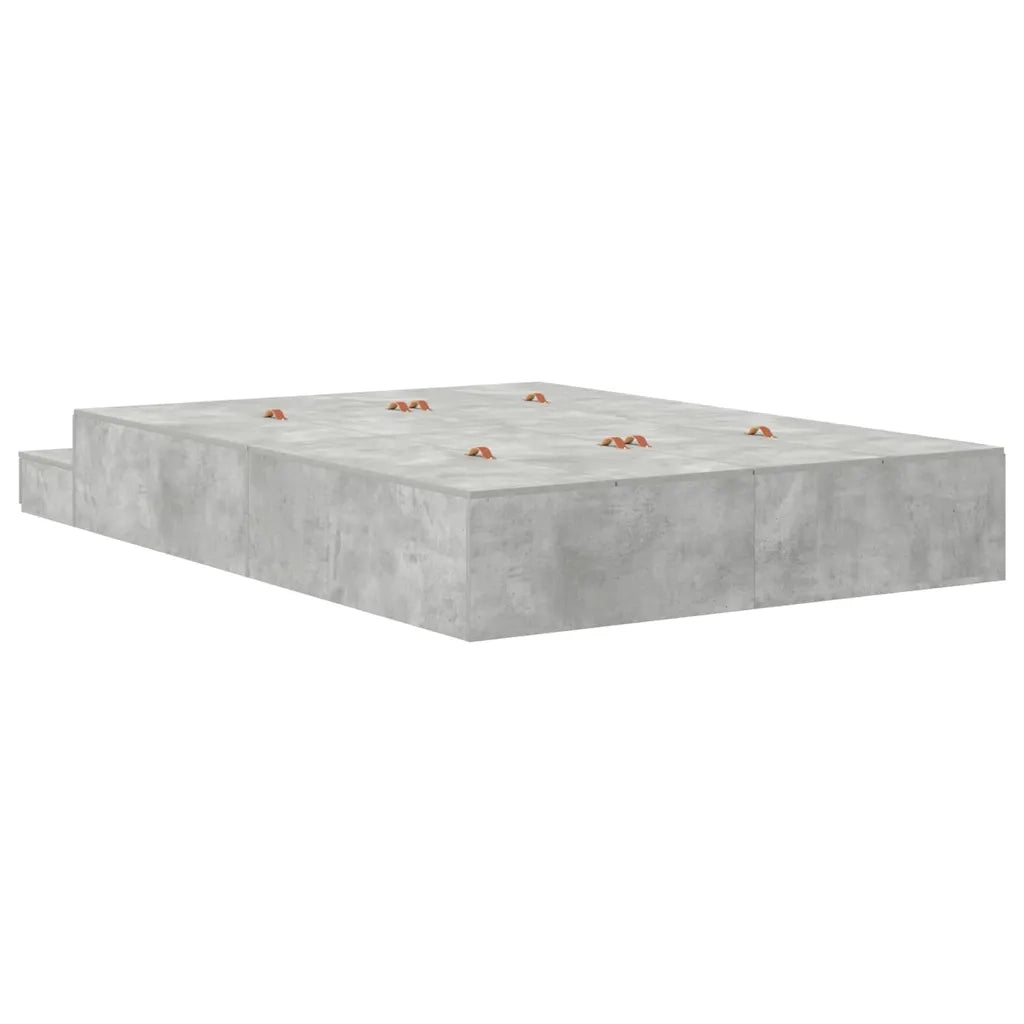 Struttura letto con contenitore Grigio cemento 140 cm 3335696