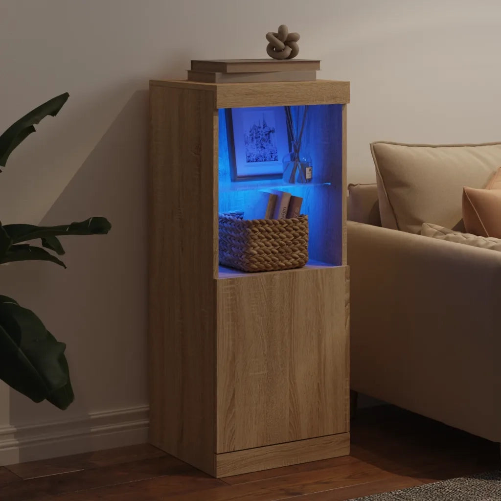Credenza con Luci LED-Buffet-Armadio da cucina Rovere Sonoma 41x37x100 cm 196476