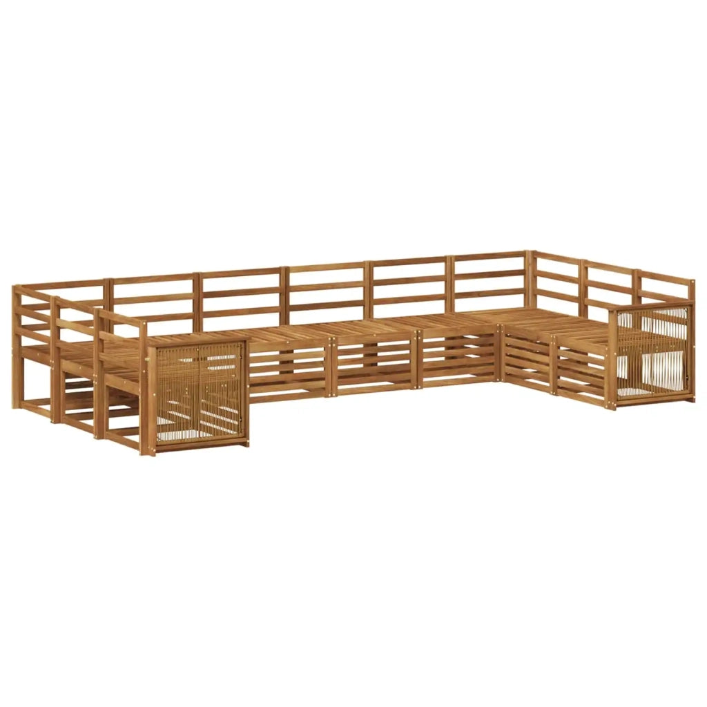 Set di divani da esterno 7 pz Naturale Legno di Acacia Massello 3384895