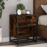 Comodino-Tavolino da notte Rovere Fumo 40x31x50 cm in Truciolato 298230