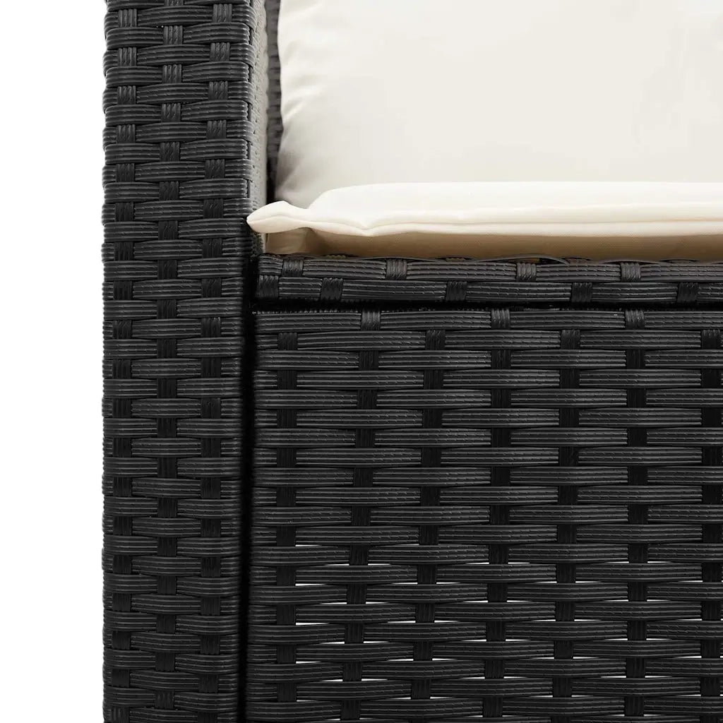 Set Divano da Giardino 6 pz con Cuscini Nero in Polyrattan 3324586