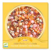 Set perline Alfabeto dorate per braccialetti,1000 perline con filo,Djeco,Eta 5-10 anni
