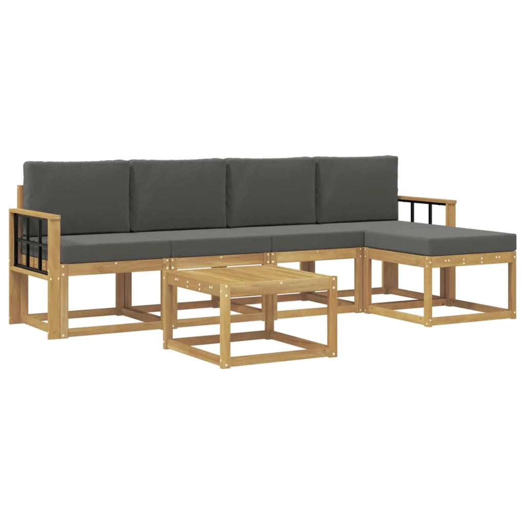 Set di divani da esterno 6 pz Bianco e Antracite 3387536