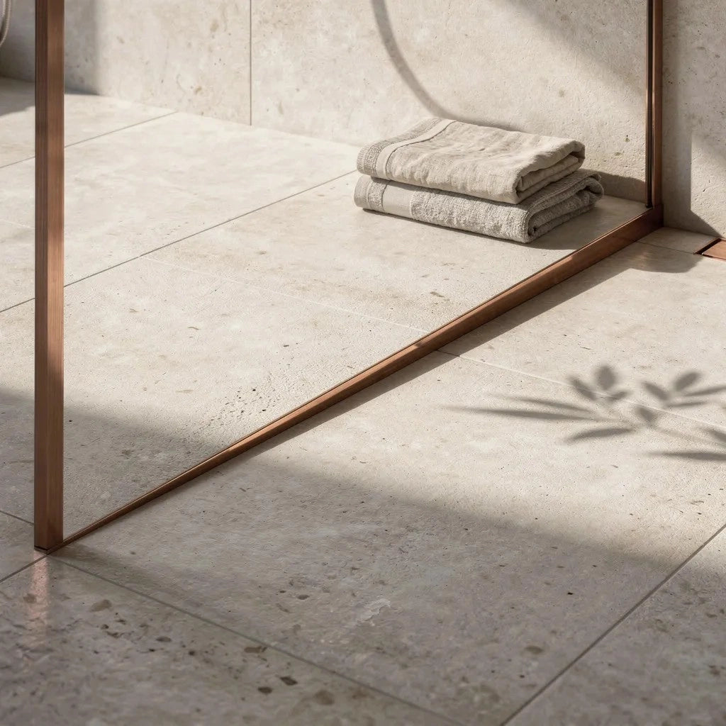 Profilo Doccia Pendenzato 100cm Brush Copper destra