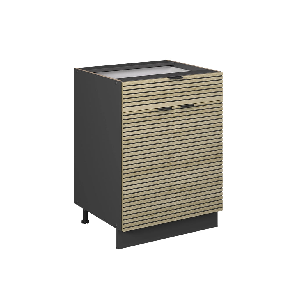 Vicco Mobiletto base per cucina Pannello in quercia 60 cm con cassetto, senza piano di lavoro