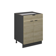 Vicco Mobiletto base per cucina Pannello in quercia 60 cm con cassetto, senza piano di lavoro