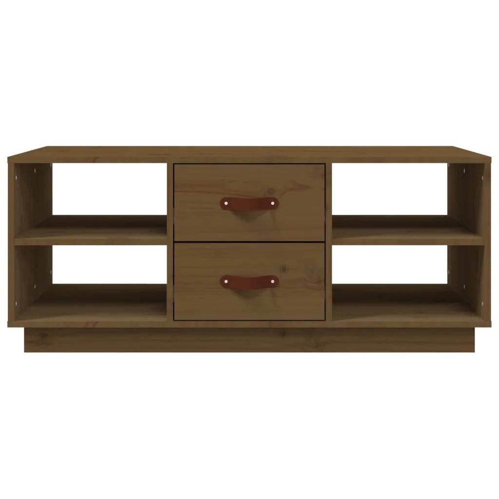 Tavolino da Salotto-Tavolino da soggiorno-Tavolo ambra 100x50x41cm in Legno Massello di Pino 131198