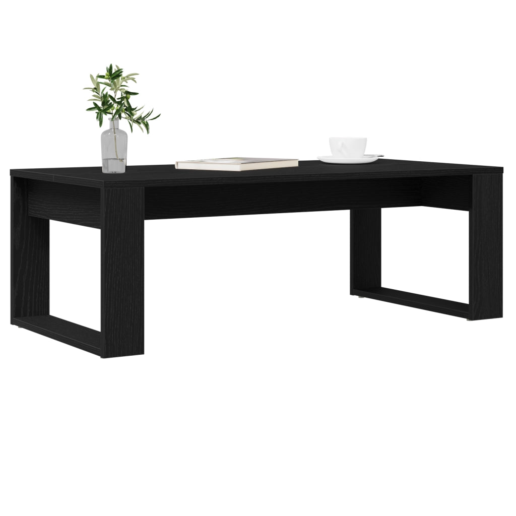 Tavolino da caffÃ¨ in rovere nero 102x50x35 cm in legno ingegnerizzato