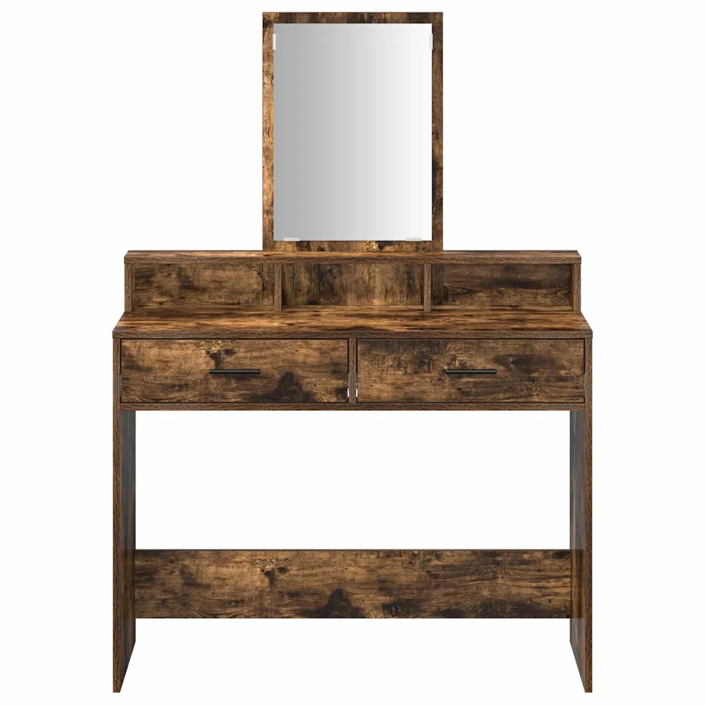 Tavolo da Trucco con cassetto Rovere fumé 100 x 41 x 140 cm 865149