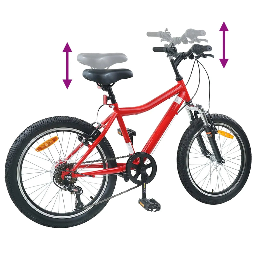 Bicicletta per Bambini 24 Pollici 6-Speed per 8-12 anni Rosso