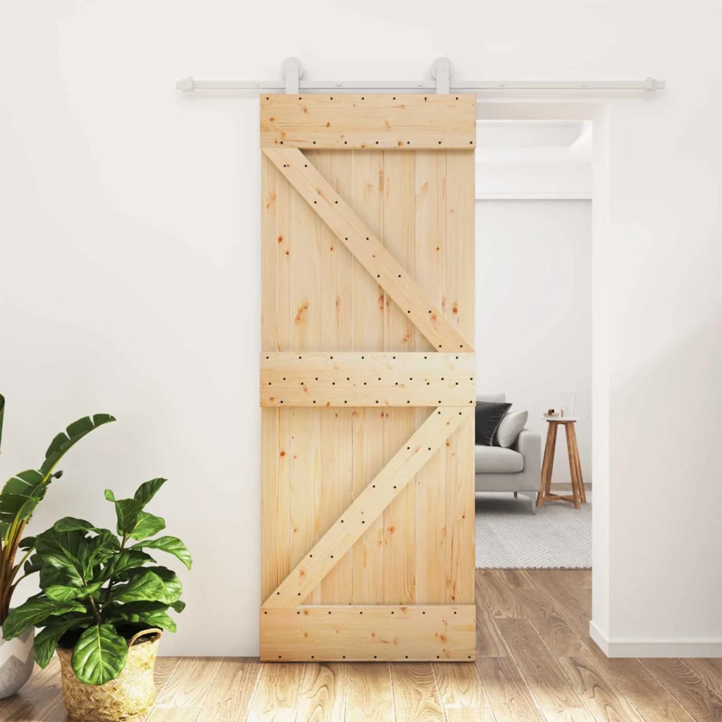 Porta scorrevole Naturale e Bianco 80 x 210 cm