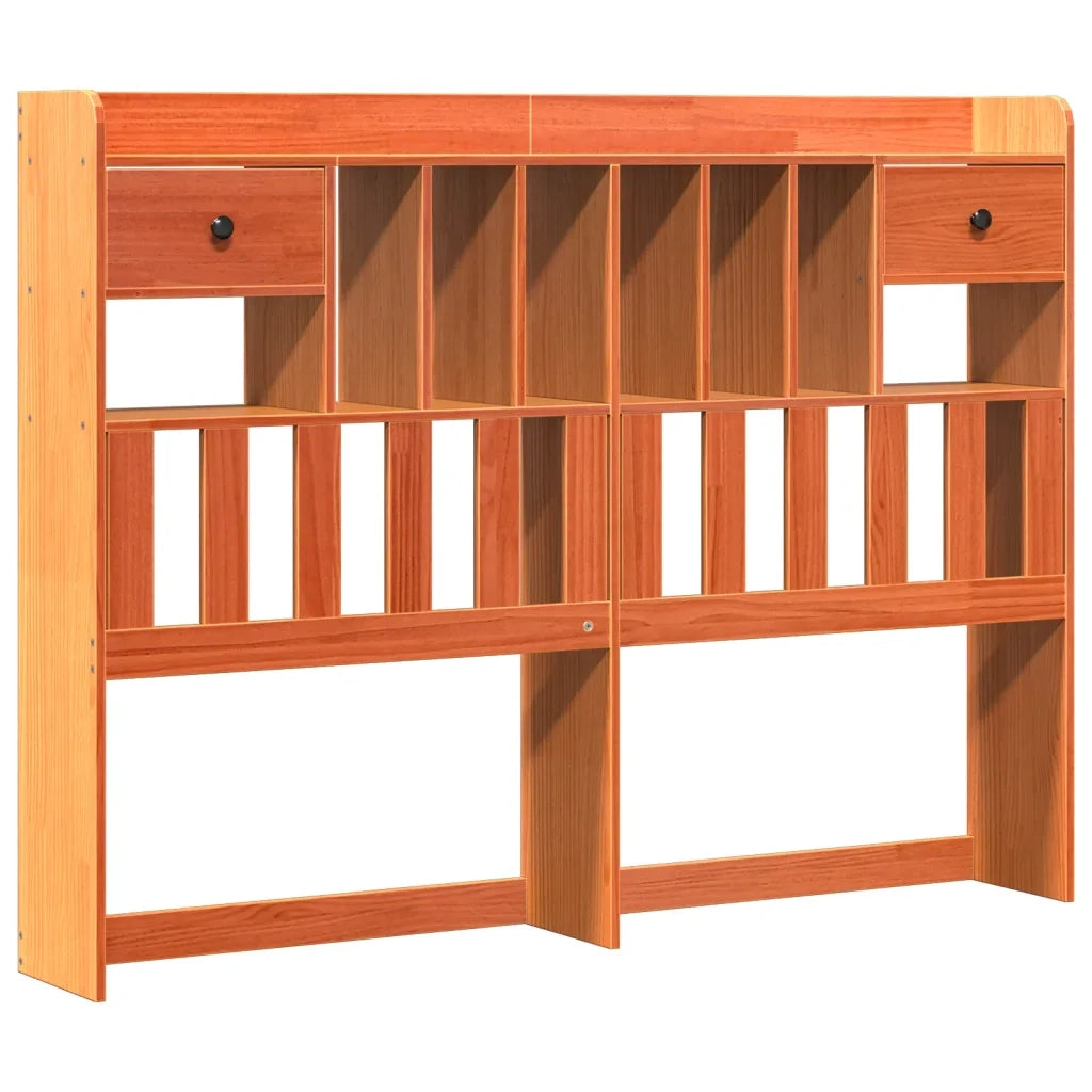 Letto Libreria senza Materasso Marrone Cera 150x200 cm in Pino 3323964