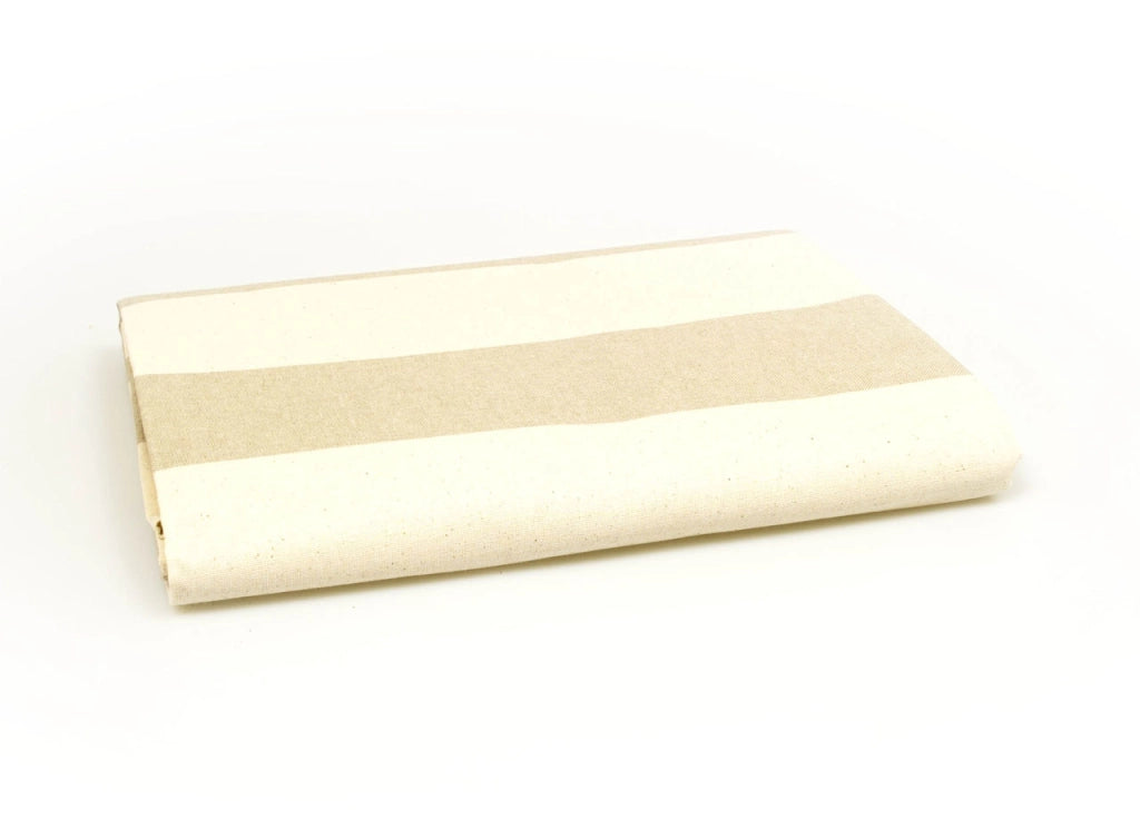 Telo Arredo Granfoulard Copritutto Cotone Made Italy Vari Disegni Arredatutto Copriletto Multiuso - 2 Piazze - Riga Larga Beige