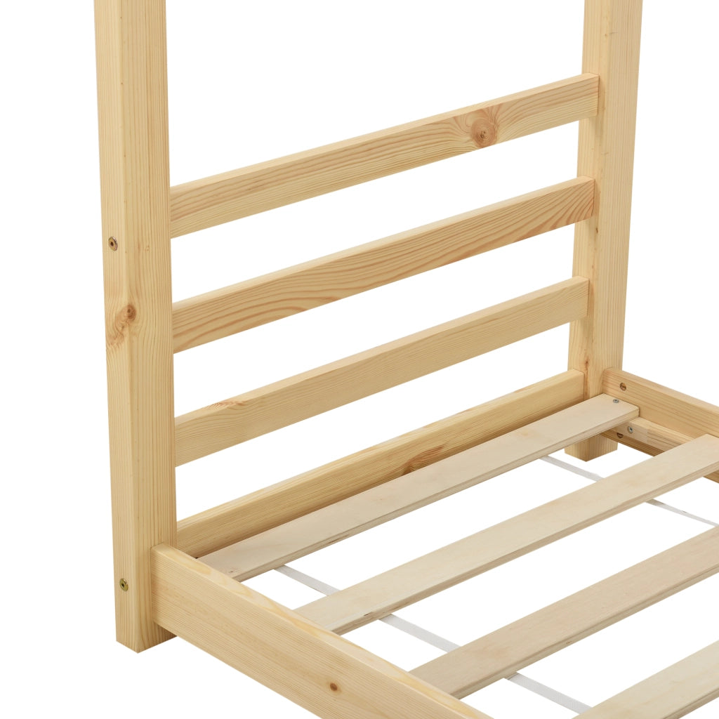 Letto a Casetta per Cameretta Vardø 80x160 cm Legno Naturale [en.casa]