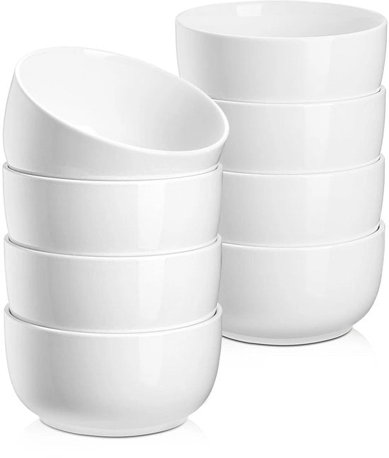 Set di 8 contenitori in ceramica da 350 ml - Resistenti a lavastoviglie e forno a microonde - Leggeri e duraturi - Design moderno - Contenitori