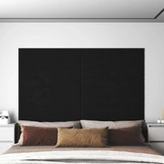 Testiera da Parete 12 pcs Nero 90 x 15 cm Velluto 4008364