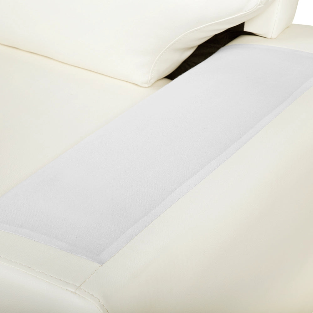 Divano da soggiorno in ecopelle a 2 posti color bianco sporco sofa moderno