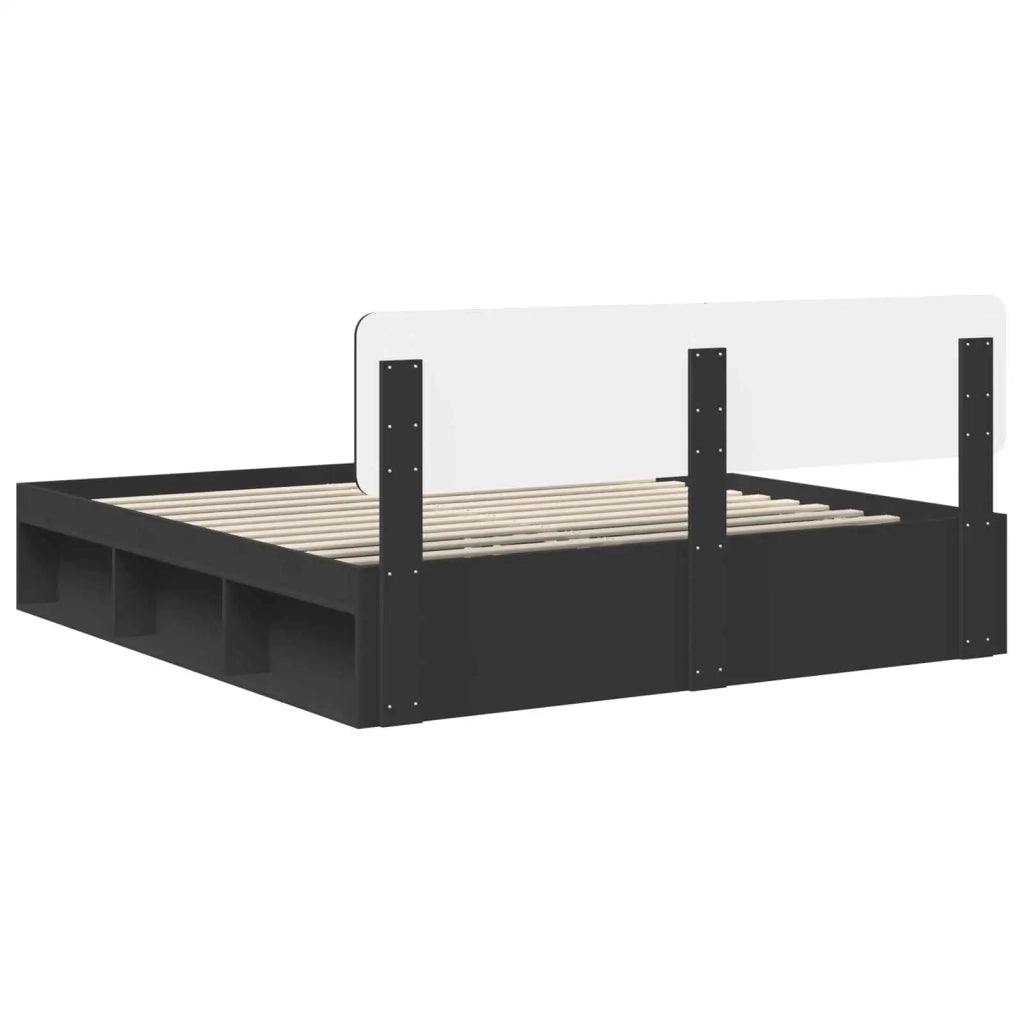 Struttura del letto Nero 200 x 200 cm Pino massello 3412034