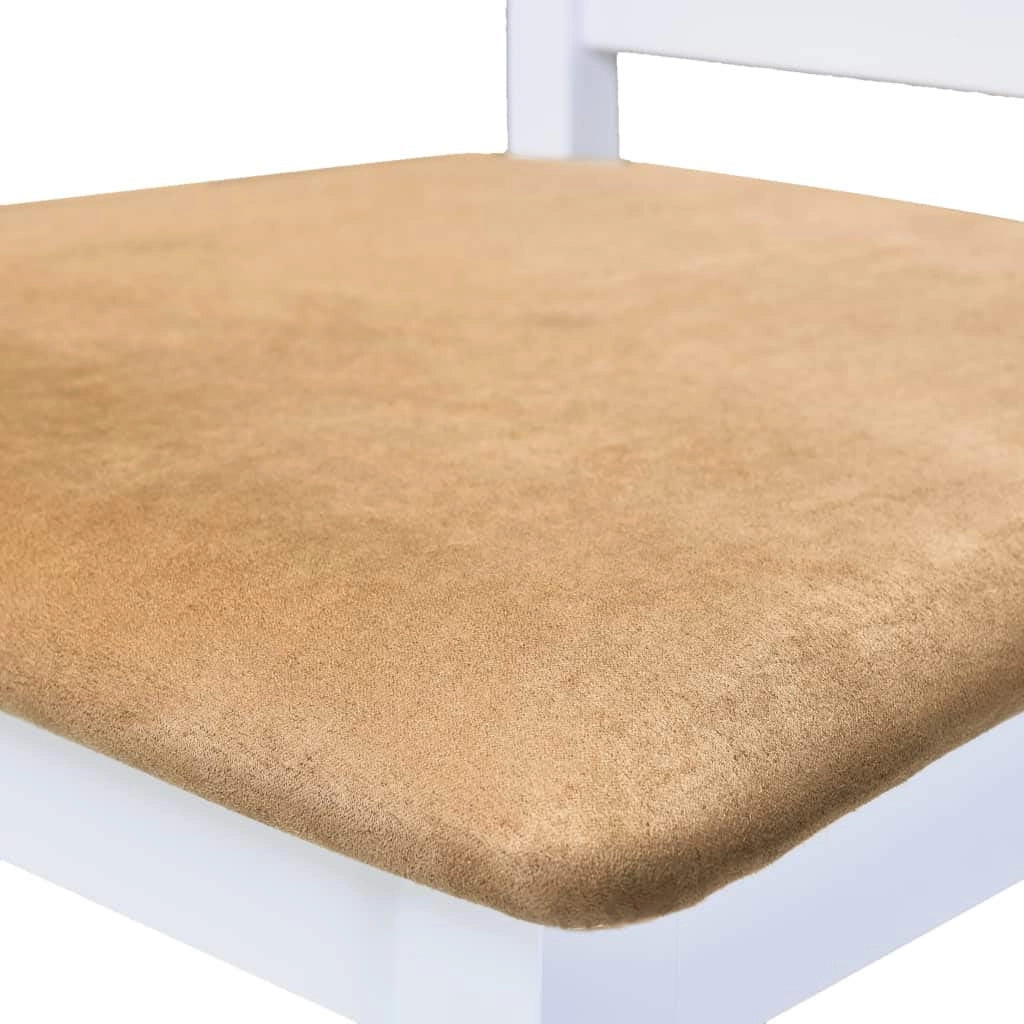 Set di due sgabelli da bar di design sedia con seduta in legno bianco e beige 1202141