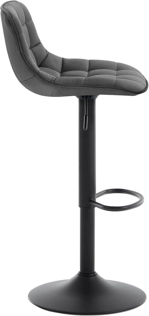 Set di 2 Sgabelli da Bar per Casa Moderni Sgabelli Cucina Girevoli con Poggiapiedi, in Velluto Grigio Scuro BH273dgr-2