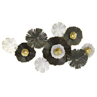 Pannello Decorativo da Parete Fiori 90,8x6,4x48,3 cm in Metallo Verde